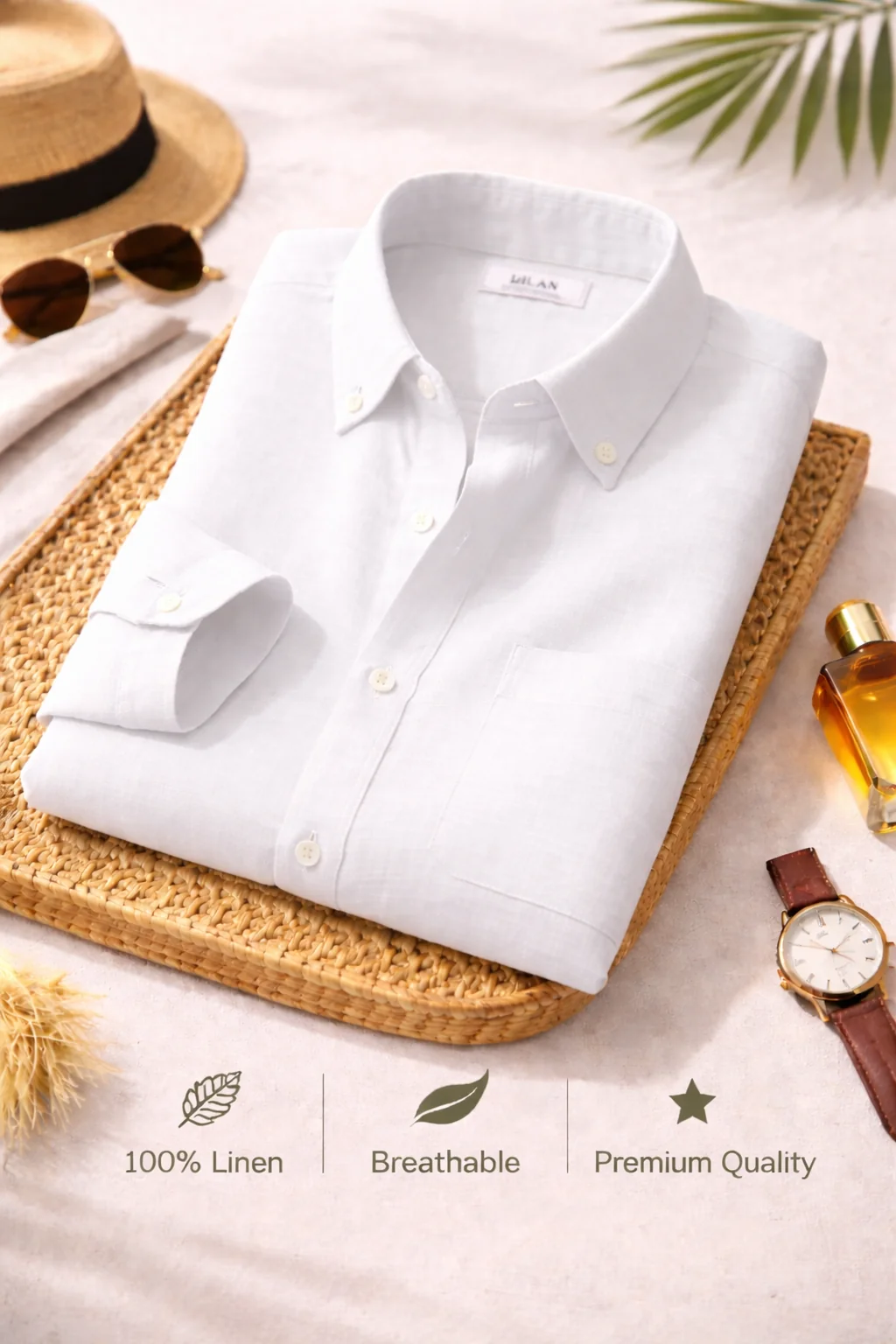 Premium Linen Shirts – Combo of 4 Men's Linen Shirts (White, Sky Blue, Lemon & Baby Pink) | Breathable Casual & Formal Wear
