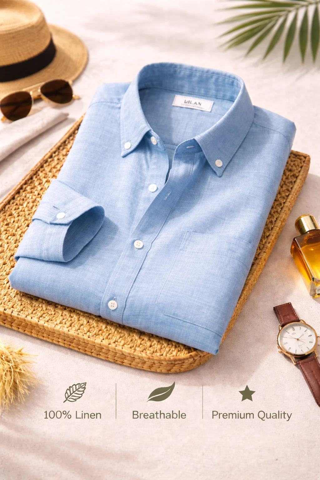 Premium Linen Shirts – Combo of 4 Men's Linen Shirts (Mint, Sky Blue, Baby Pink & Peach) | Breathable Casual & Formal Wear