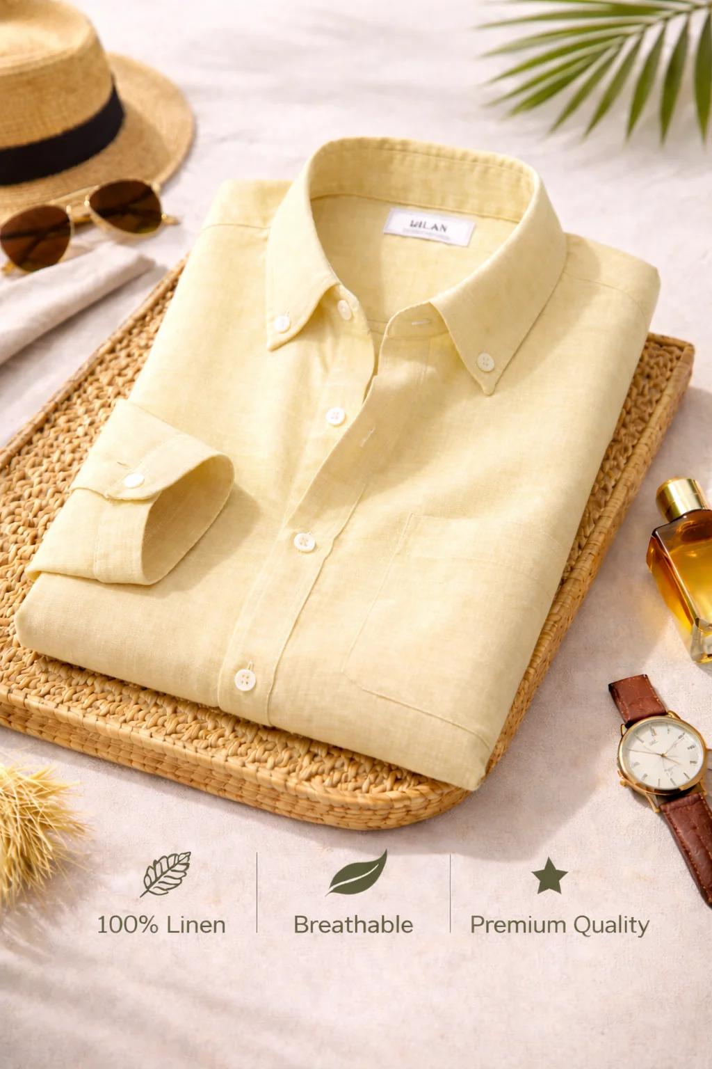 Premium Linen Shirts – Combo of 4 Men's Linen Shirts (White, Sky Blue, Lemon & Baby Pink) | Breathable Casual & Formal Wear